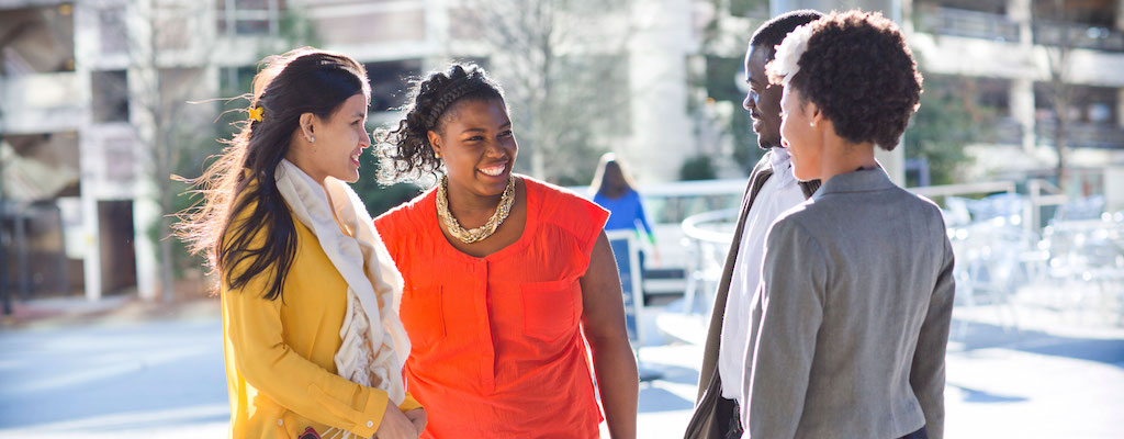 Rollins School of Public Health Admissions Students in front of ...