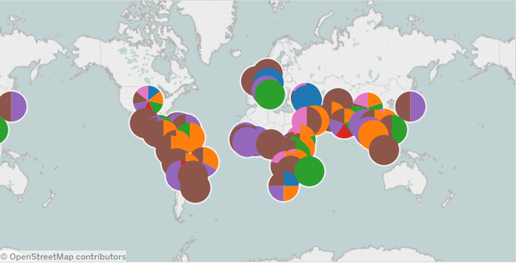 map of practicum locations around the globe