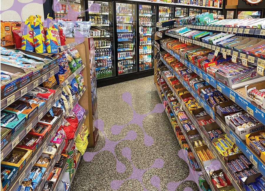 a photo of a conivence store full of junk food.
