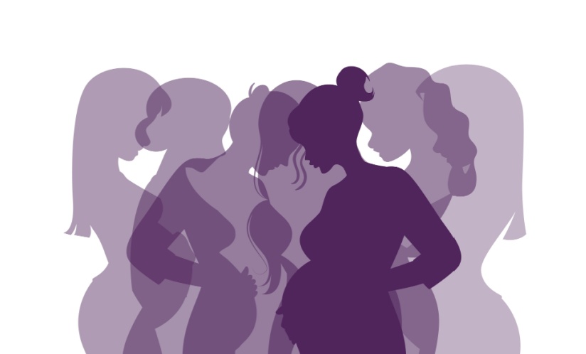Silhouettes of pregnant women