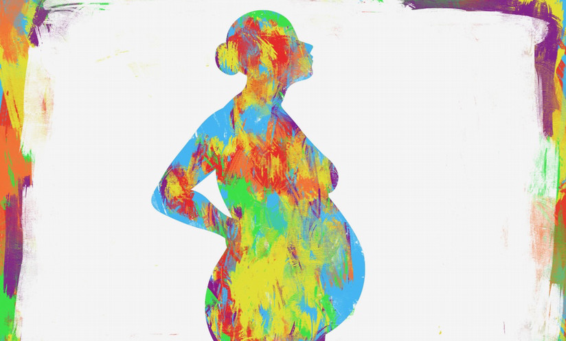 illustrated silhouette of pregnant person