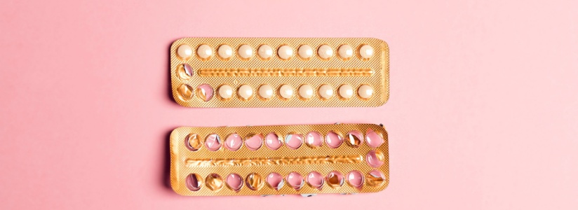 Partially empty package of birth control pills