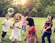children playing in a field