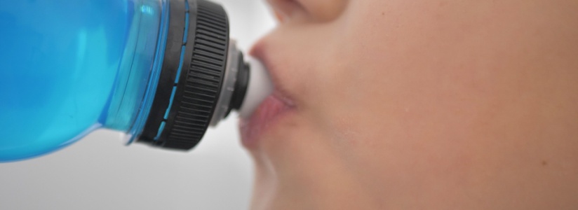 Child drinking from a bottle