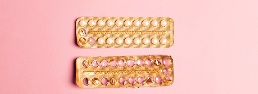 Partially empty package of birth control pills