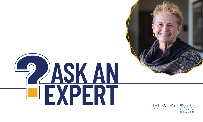 Promotional graphic for ???Ask An Expert??? featuring a smiling woman in a scarf.