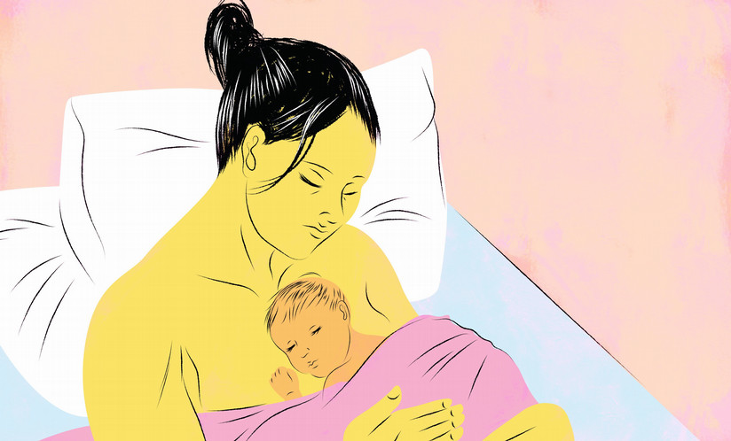 Mother and baby illustration
