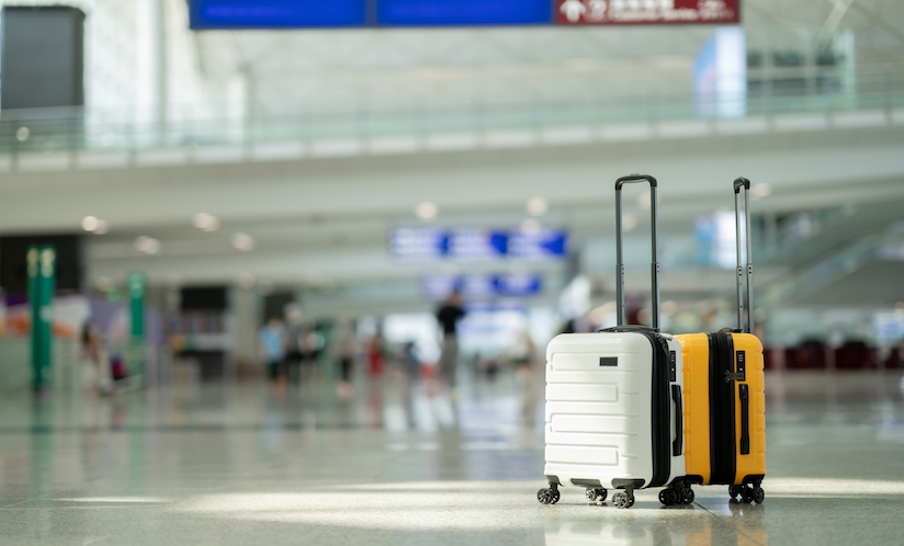 Suitcases in an airport