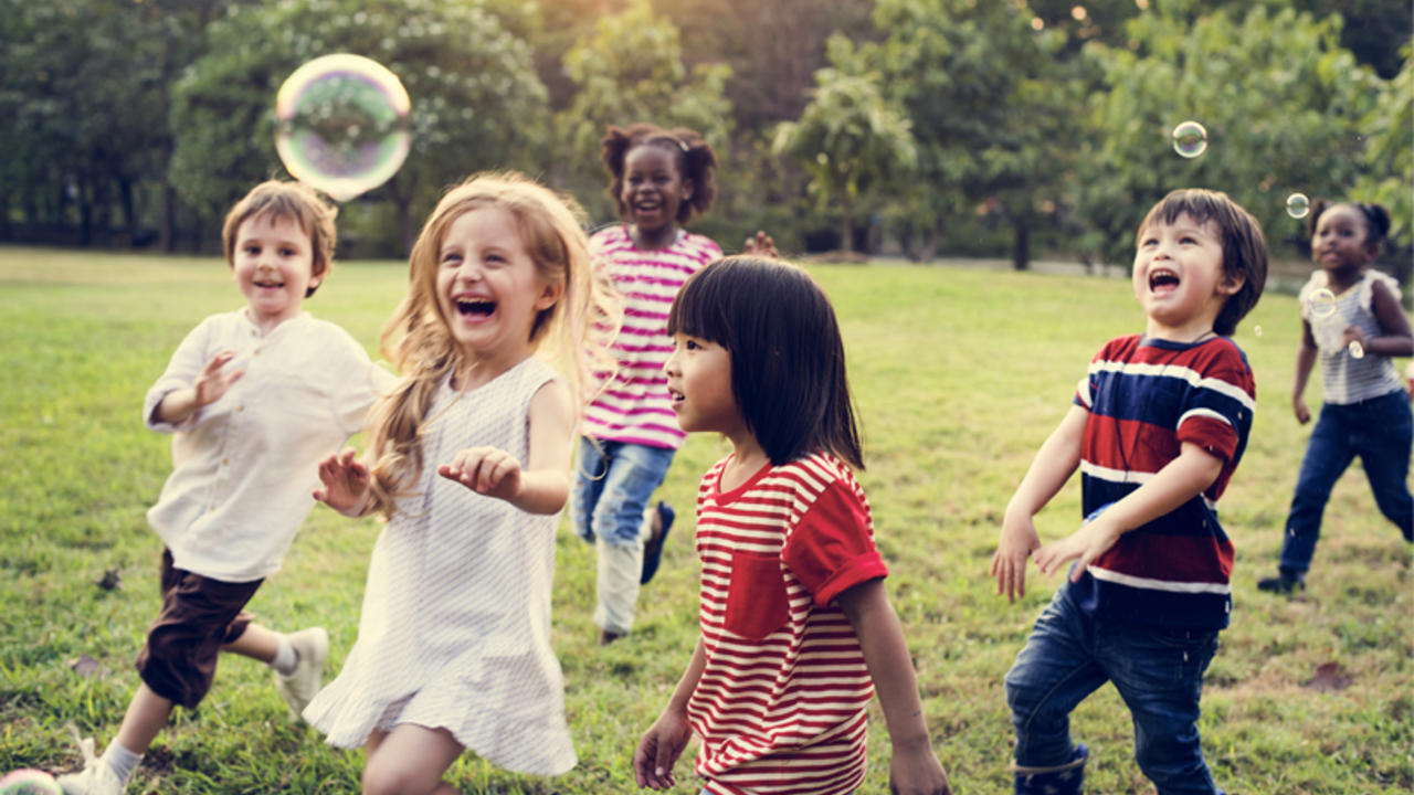 children playing outside