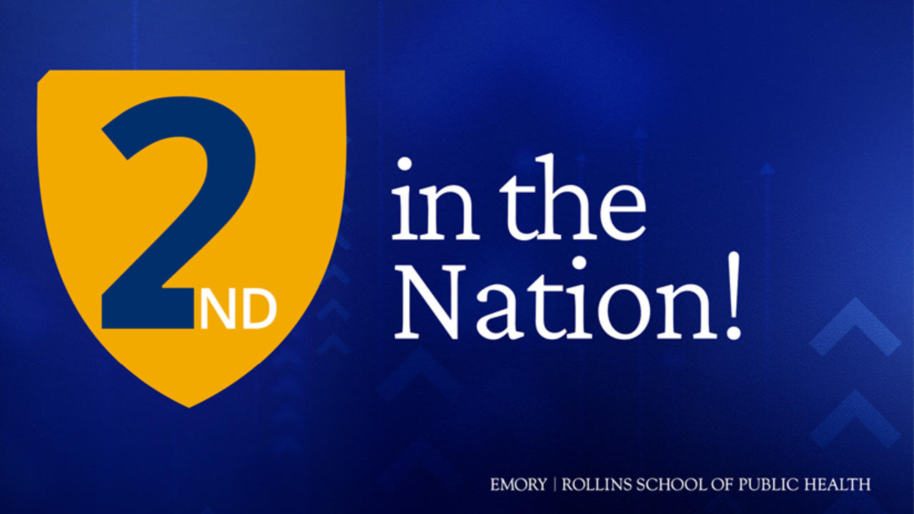 2nd in the nation written in yellow over a blue background