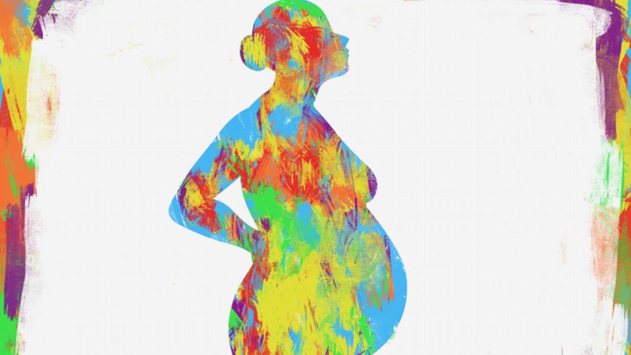 illustrated silhouette of pregnant person