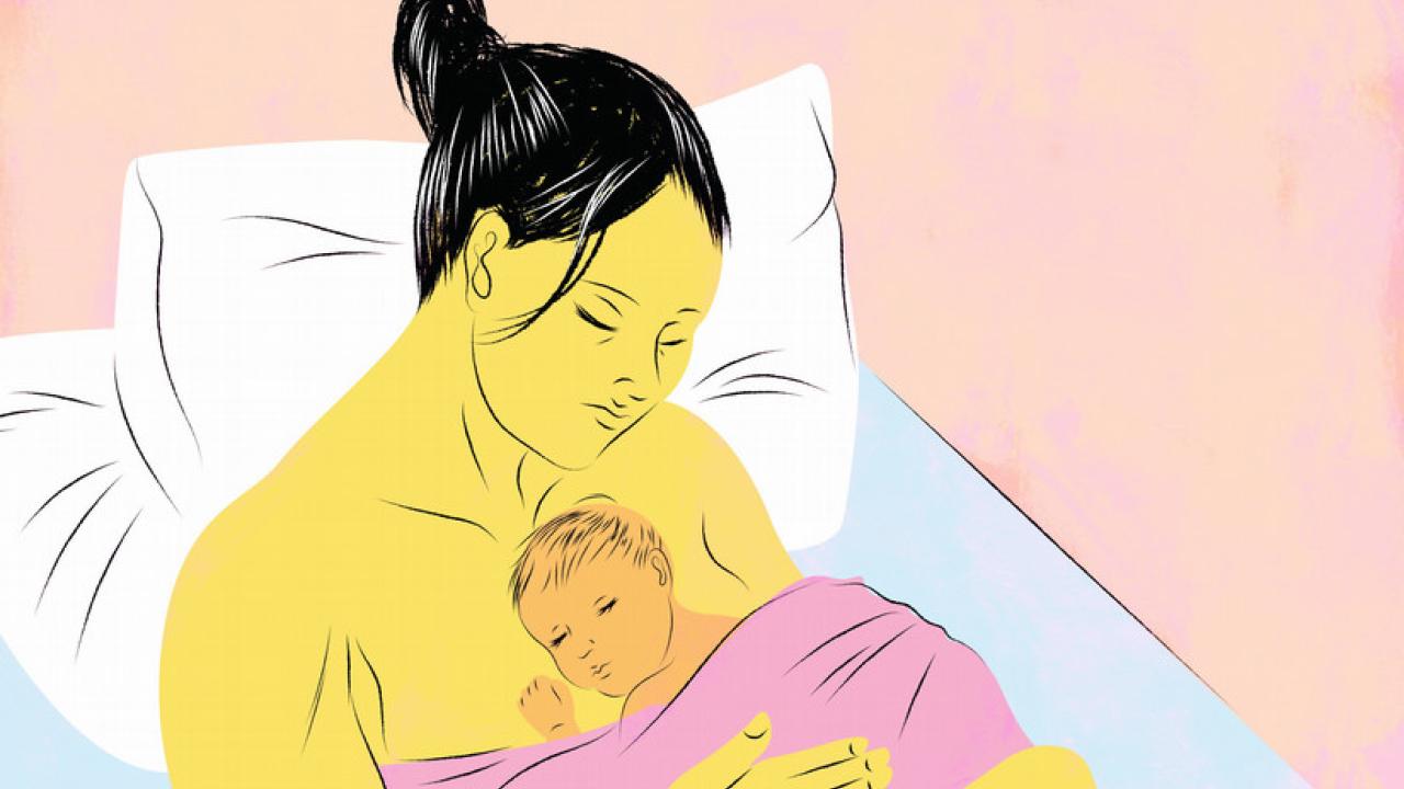 Mother and baby illustration