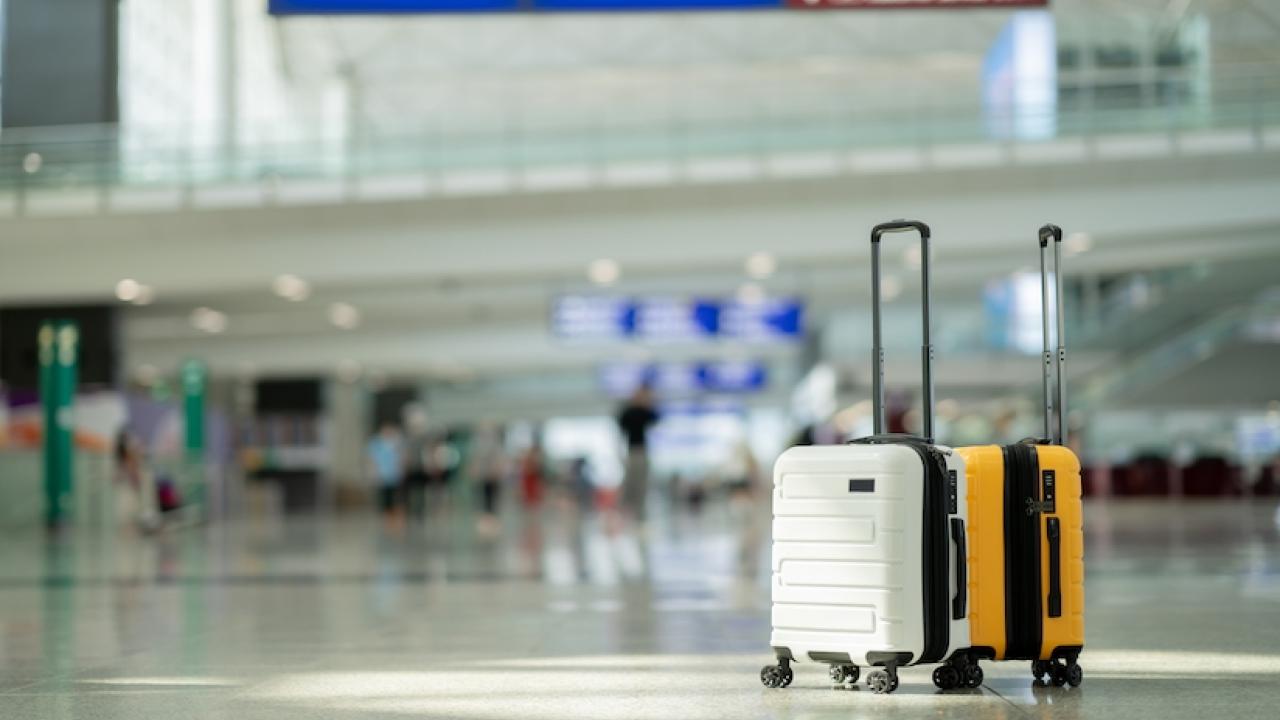 Suitcases in an airport